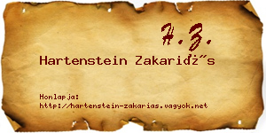 Hartenstein Zakariás névjegykártya